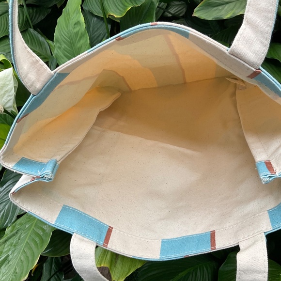 Madewell Blue Striped Canvas Tote Bag - Picture 6 of 6
